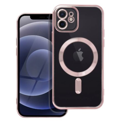 Capa Electro Mag compatível com MagSafe para Iphone 12 rose gold